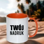 pomarańczowy kubek z własnym nadrukiem